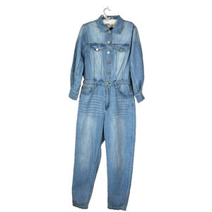 Insane Gene Jumpsuit Women's M Long Sleeve Tatum Coveralls Denim 100% Cotton